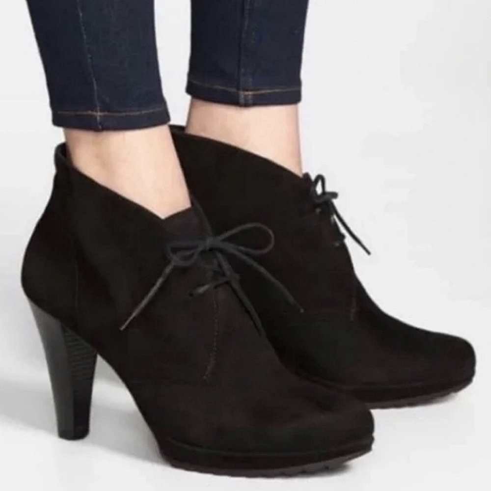 Black Suede Retro Bootie - Paul Green 10